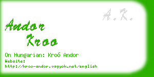 andor kroo business card